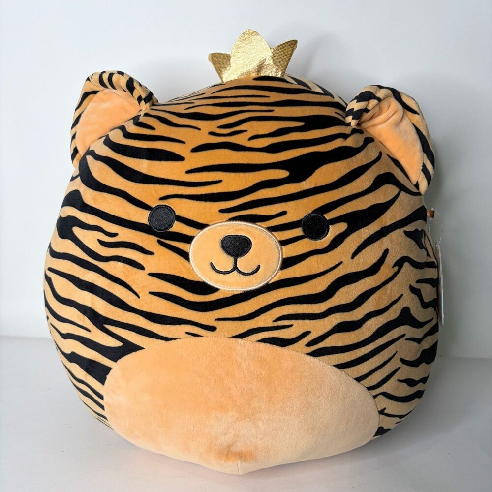 Squishmallow Kellytoy Tina The Tiger With Crown 16" Large HAS TAG